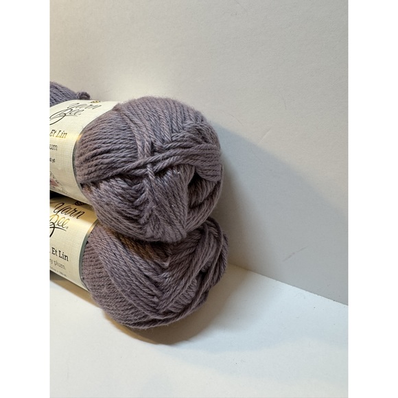 2 Skein Yarn Bee Cotton Et Lin - Smokey Plum - Picture 2 of 4
